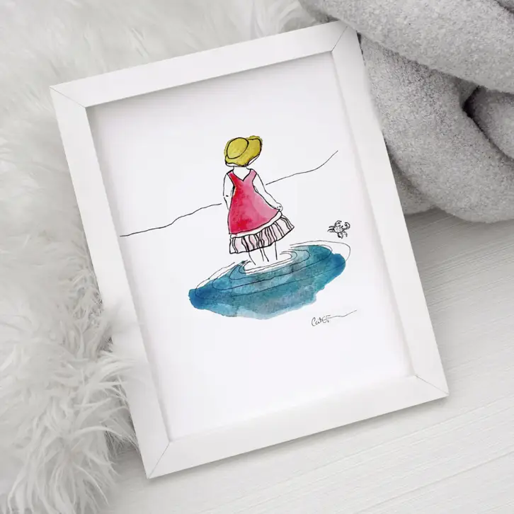 aquarelle enfant cueilleur